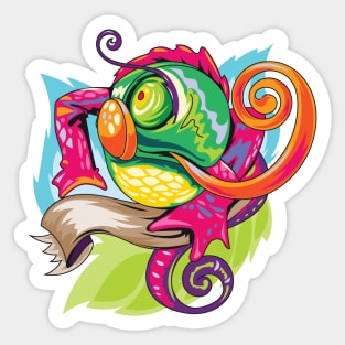 Colorful Chameleon Sticker